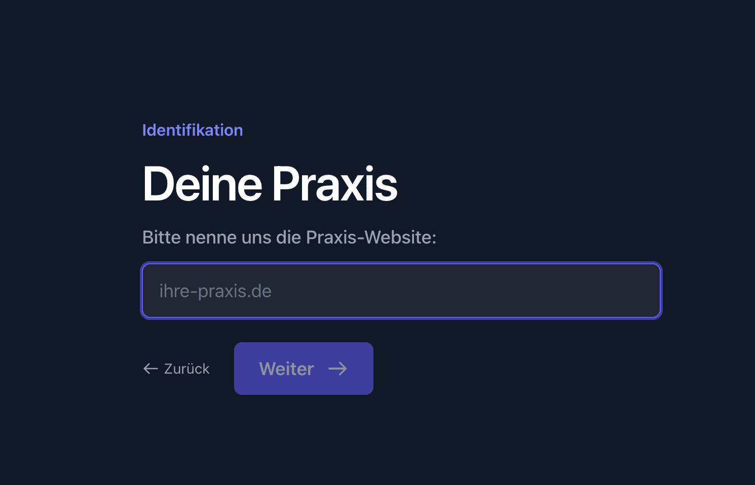 Praxisdaten eingeben
