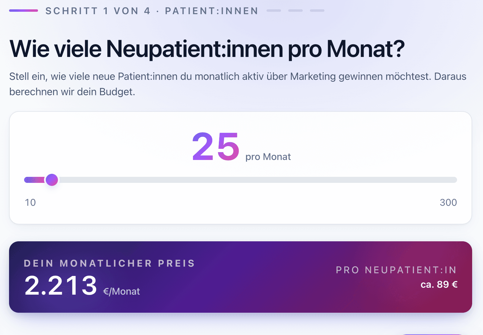 Neupatient:innen und Budget